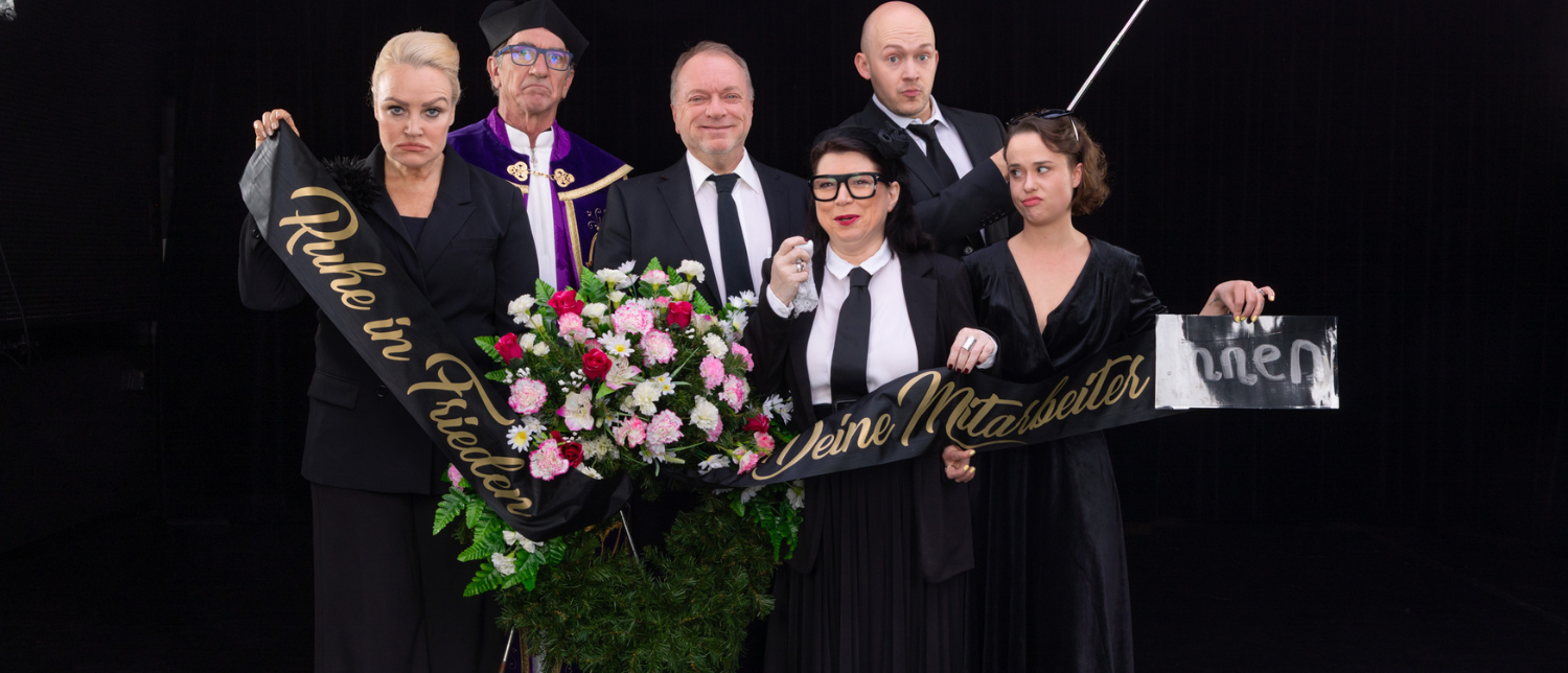 M. Härle, C. Rohnefeld, P. Strauss, A. Hoffelner, R. Nowak, H. Wolf – Kalter weißer Mann – Komödie von Dietmar Jacobs und Moritz Netenjakob